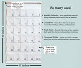 30-Day Canvas Interactive Wall Hanging, Calendar, Countdown to Special Events, Advent, Classroom Holder, Goal Tracker